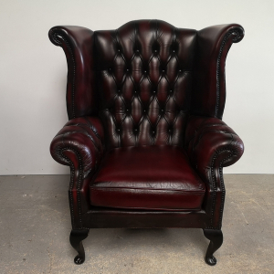 Fauteuil chesterfield wing chair bordeaux