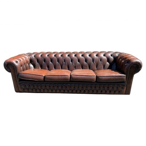 CANAPE CHESTERFIELD CUIR MARRON