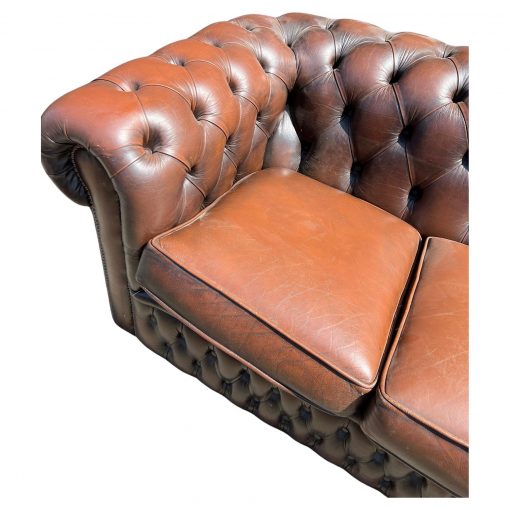 CANAPE CHESTERFIELD CUIR MARRON