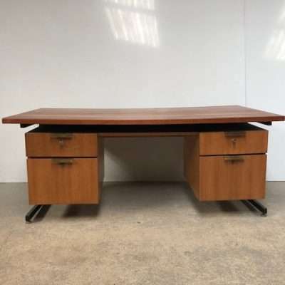 Bureau box en bois clair vintage