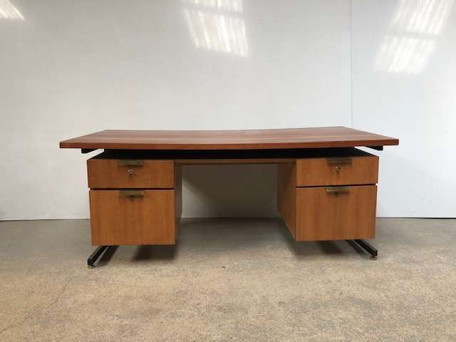 Bureau box en bois clair vintage