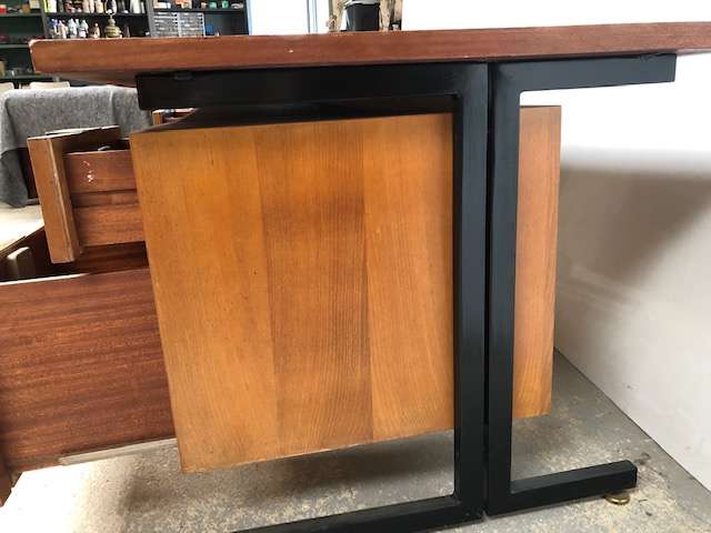 Bureau box en bois clair vintage – Image 3