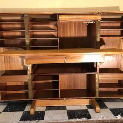 Bureau box en bois clair vintage
