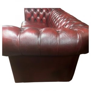 CANAPE CHESTERFIELD CUIR ROUGE