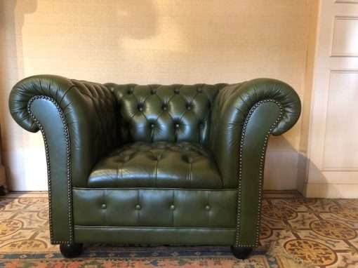 Fauteuil chesterfield vert – Image 3
