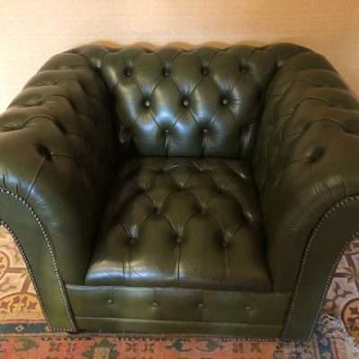 Fauteuil chesterfield vert