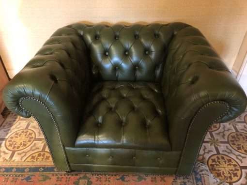 Fauteuil chesterfield vert